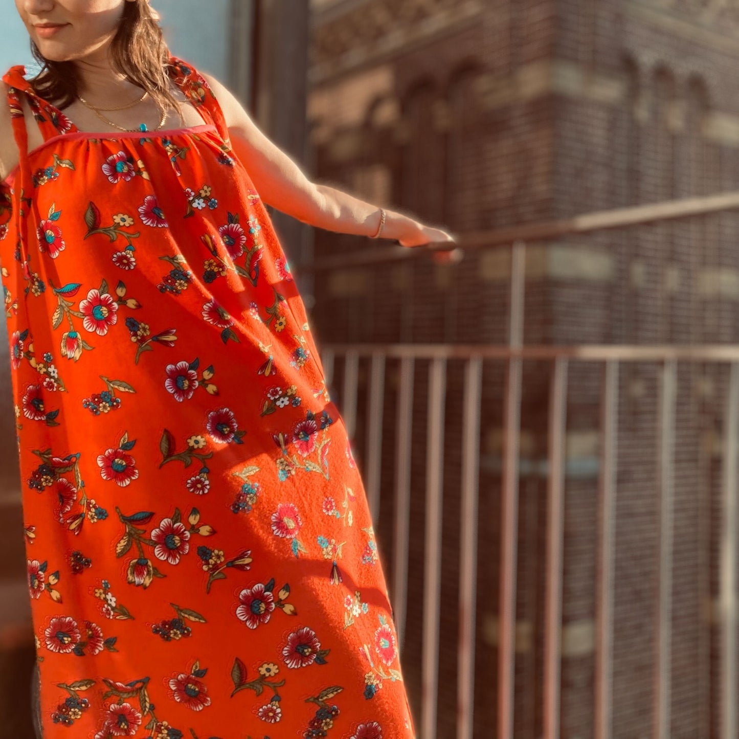Coral Floral Dress