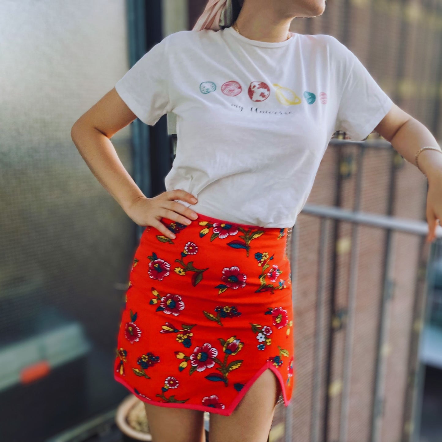 Mini Skirt with Flowers