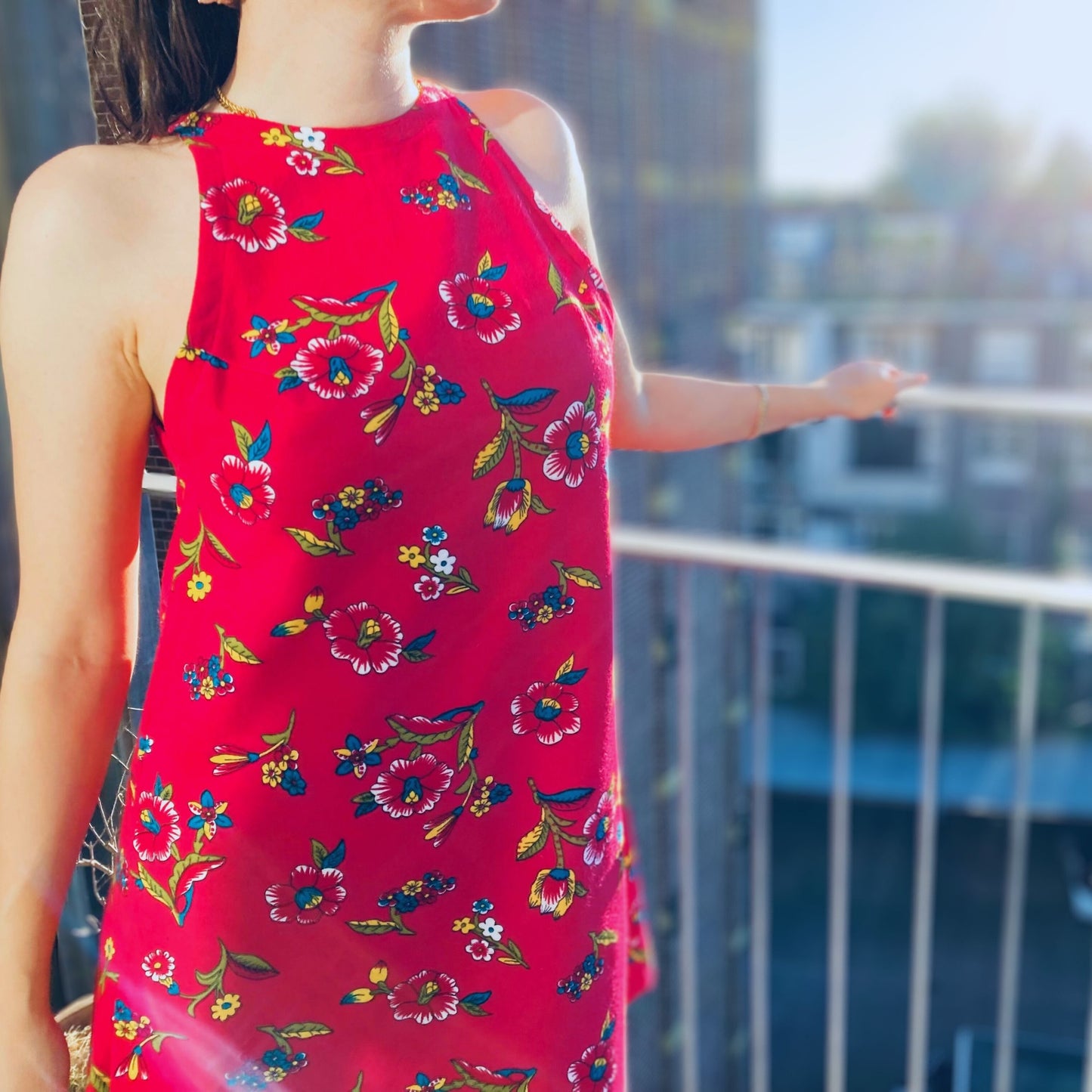 Halter Neck Fushsia Dress
