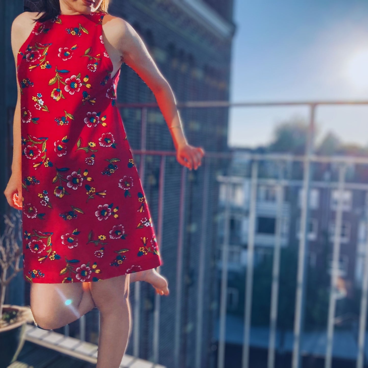 Halter Neck Fushsia Mini Dress
