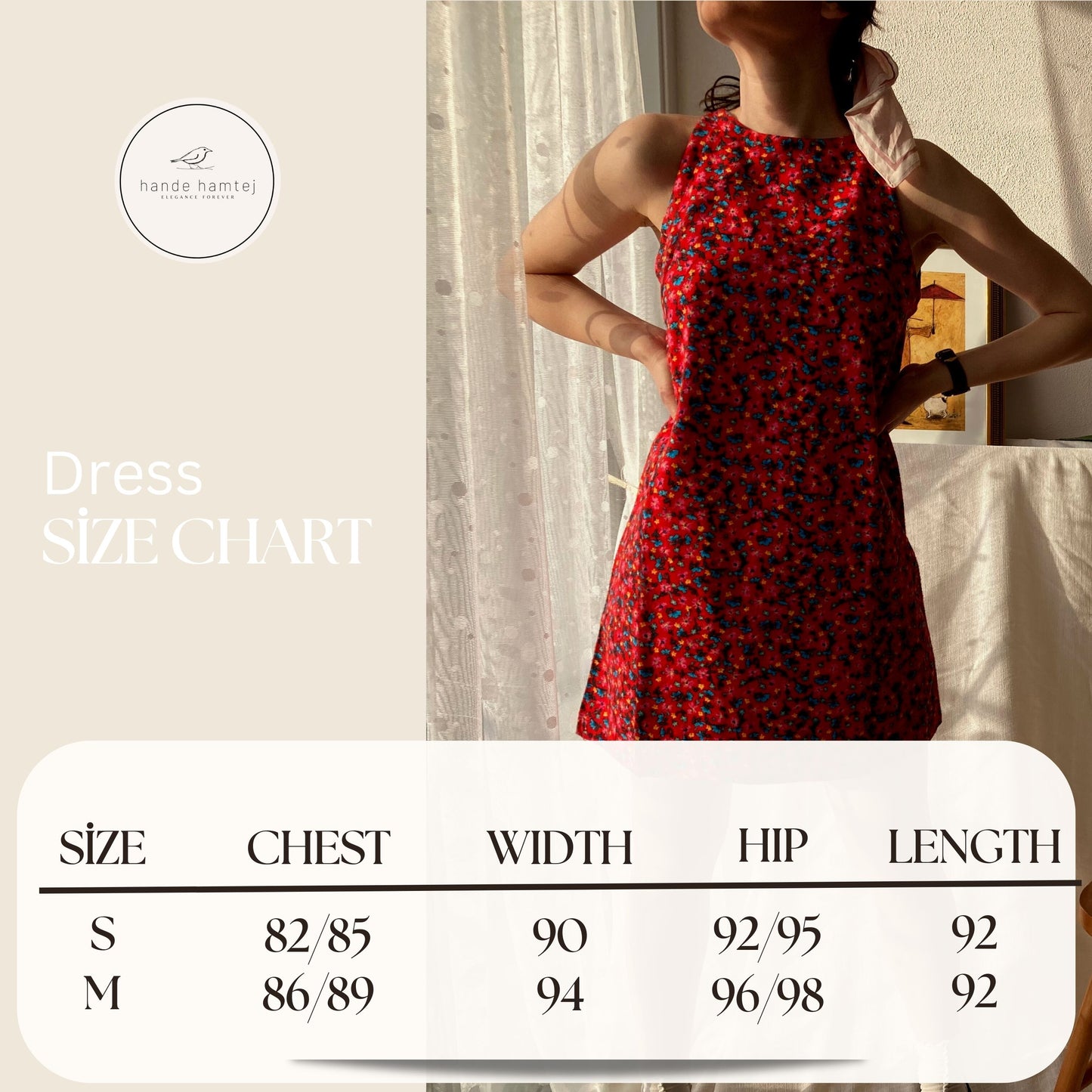 Halter Neck Pink Dress Size Chart