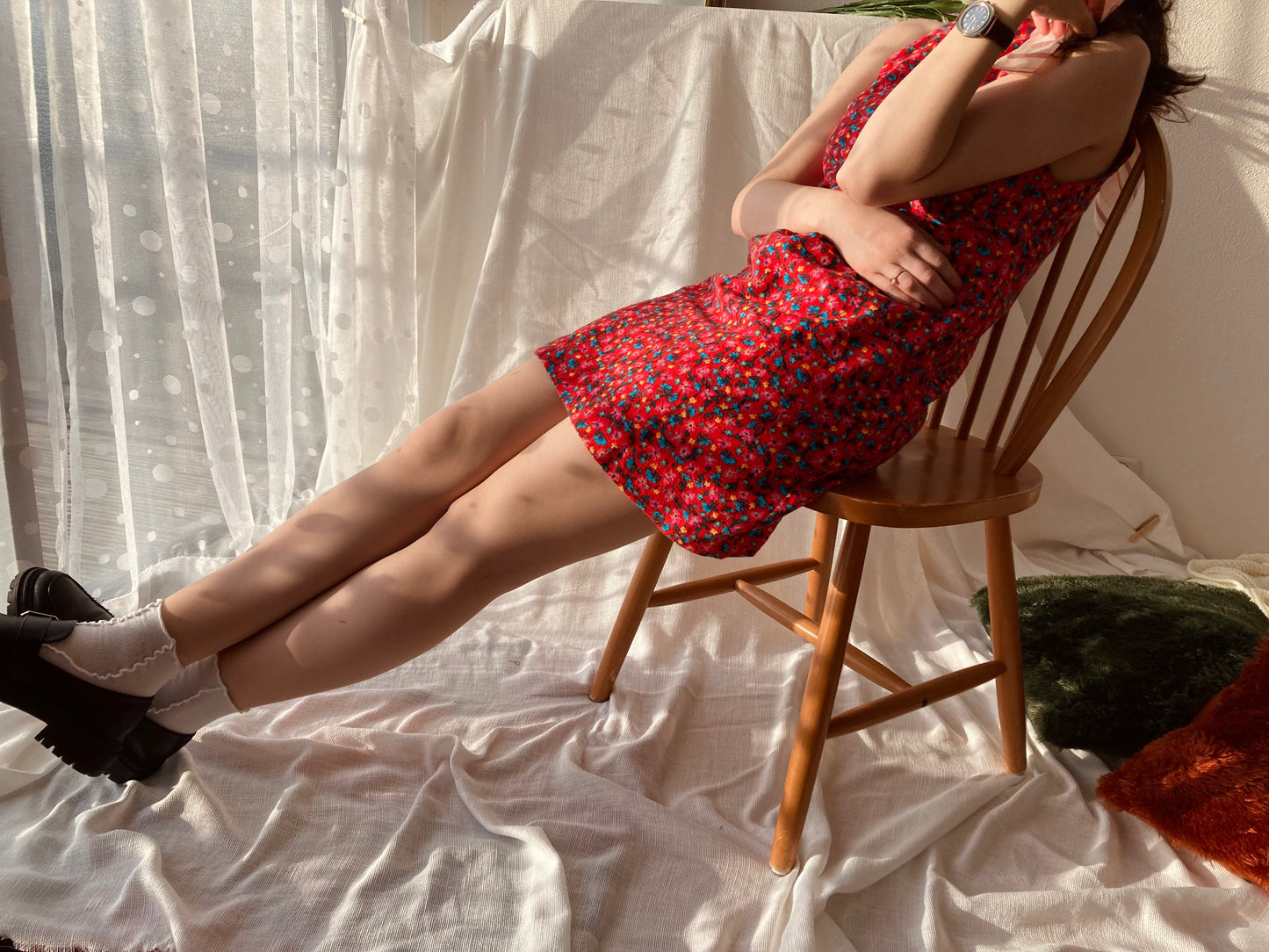 Retro Pink Floral Dress
