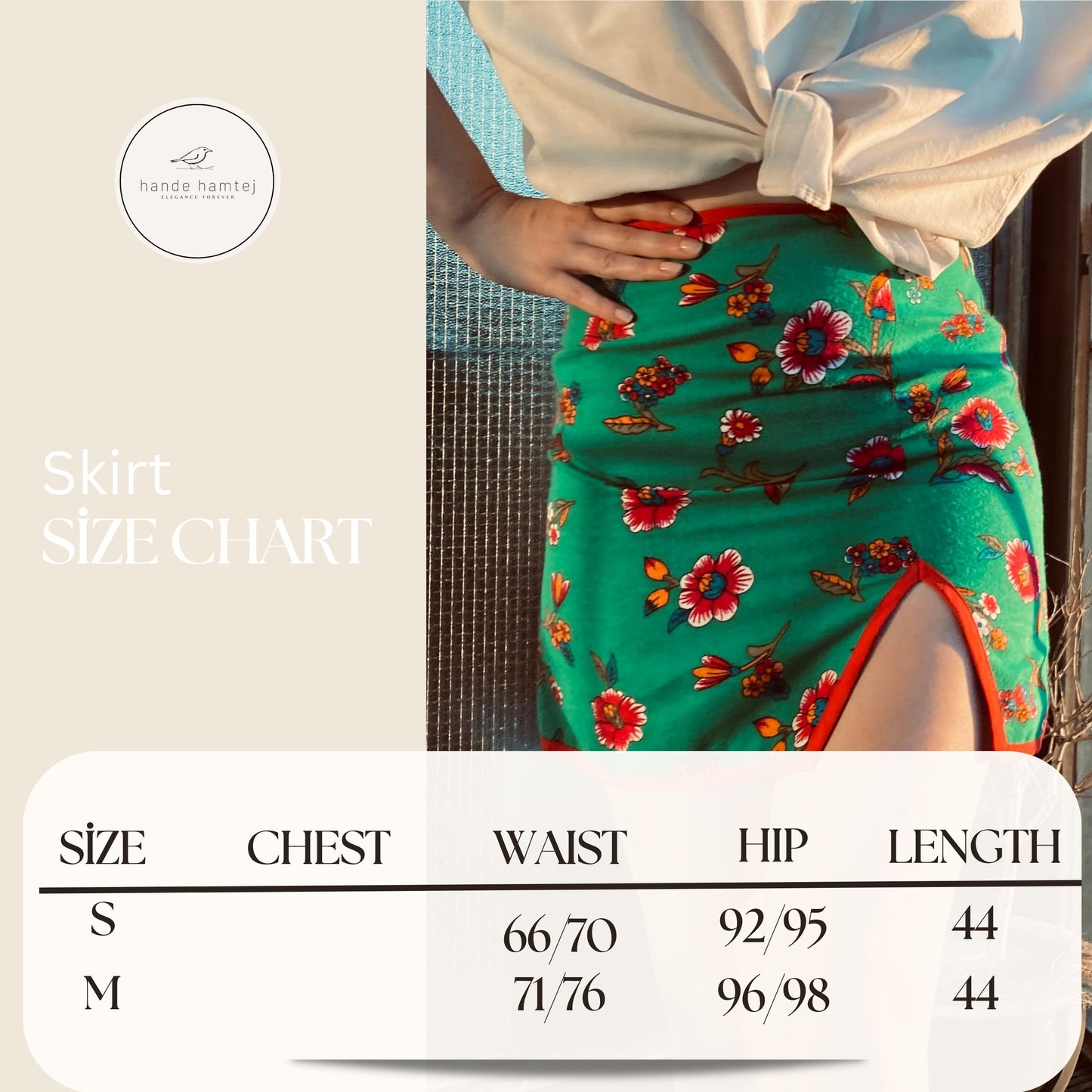 Light Green Mini Skirt Size Chart