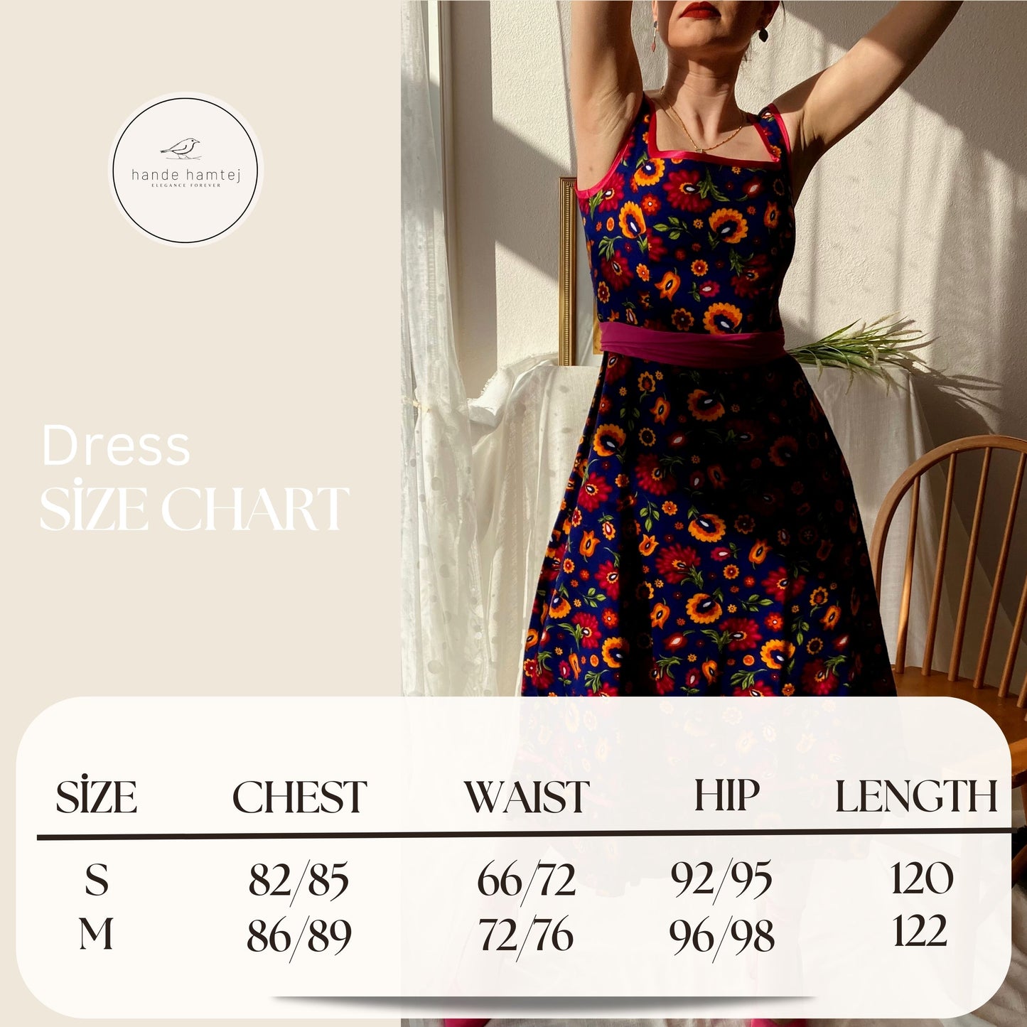 Navy Blue Midi Dress Size Chart