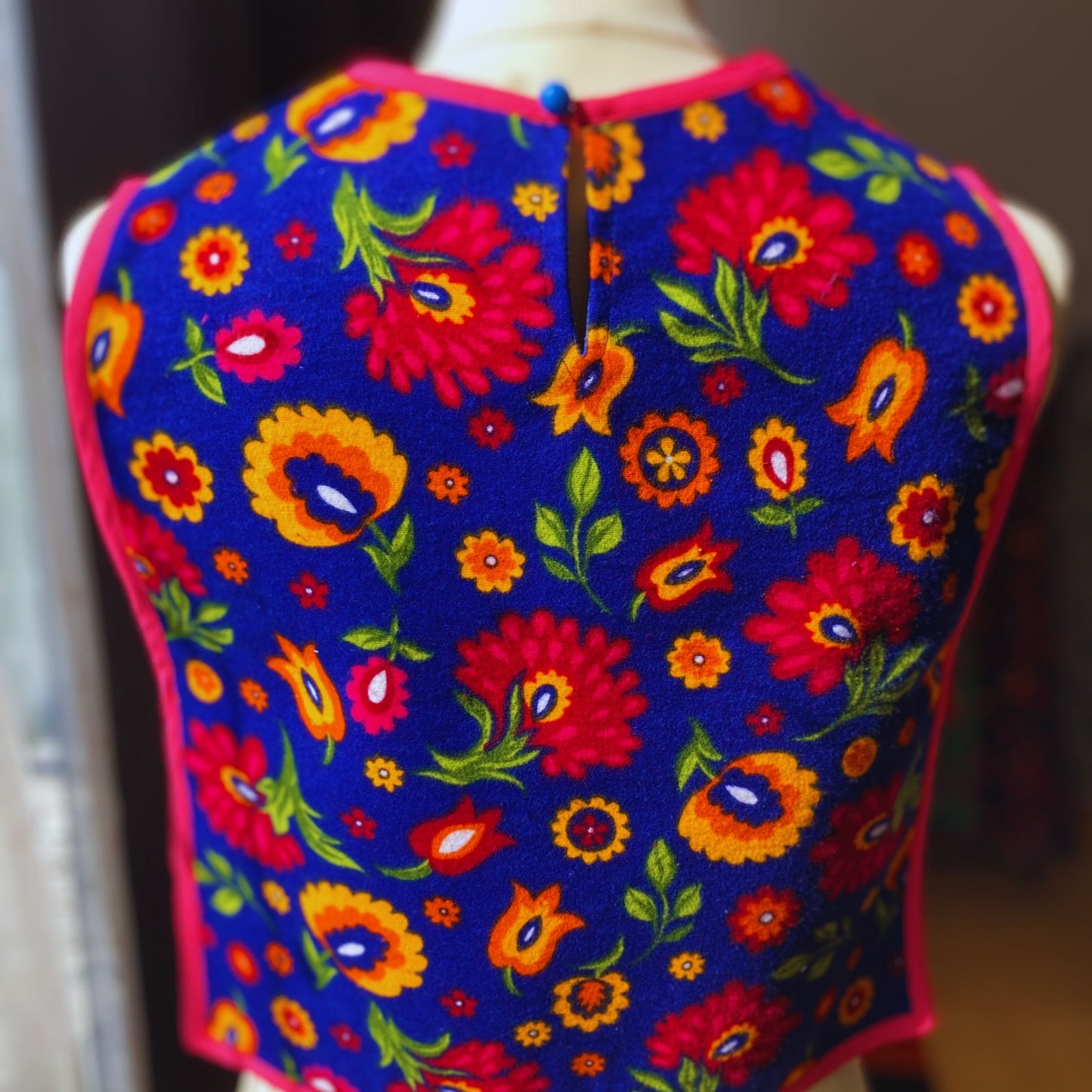 Blue Top with Flowers