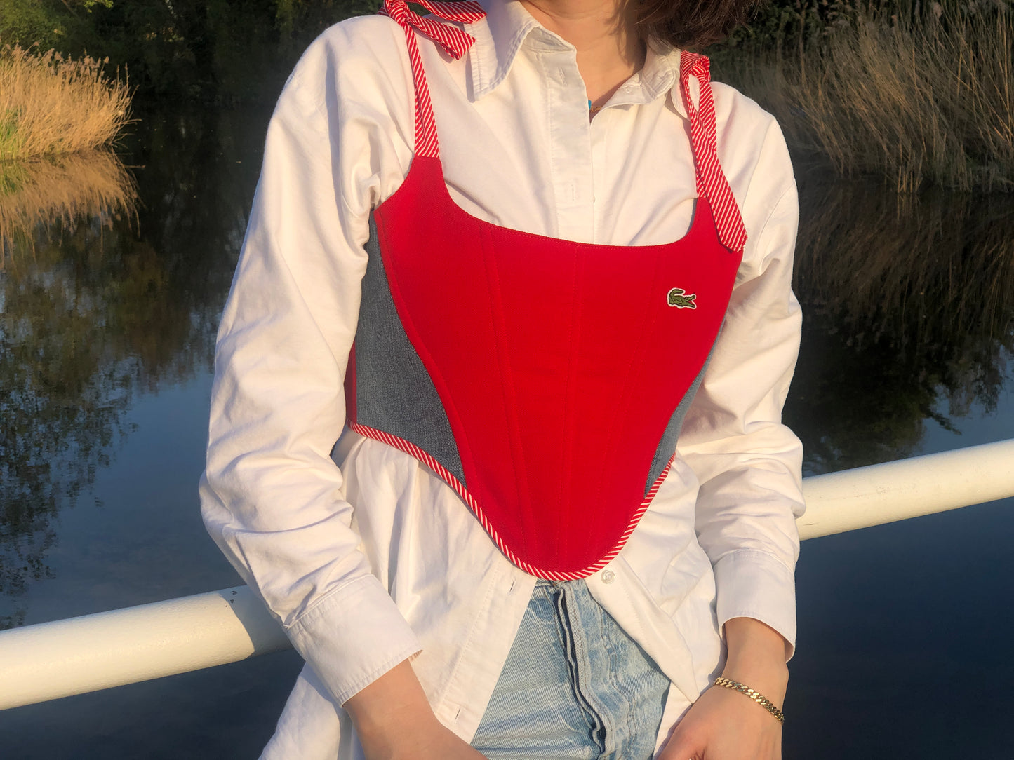 Upcycled Lacoste Corset