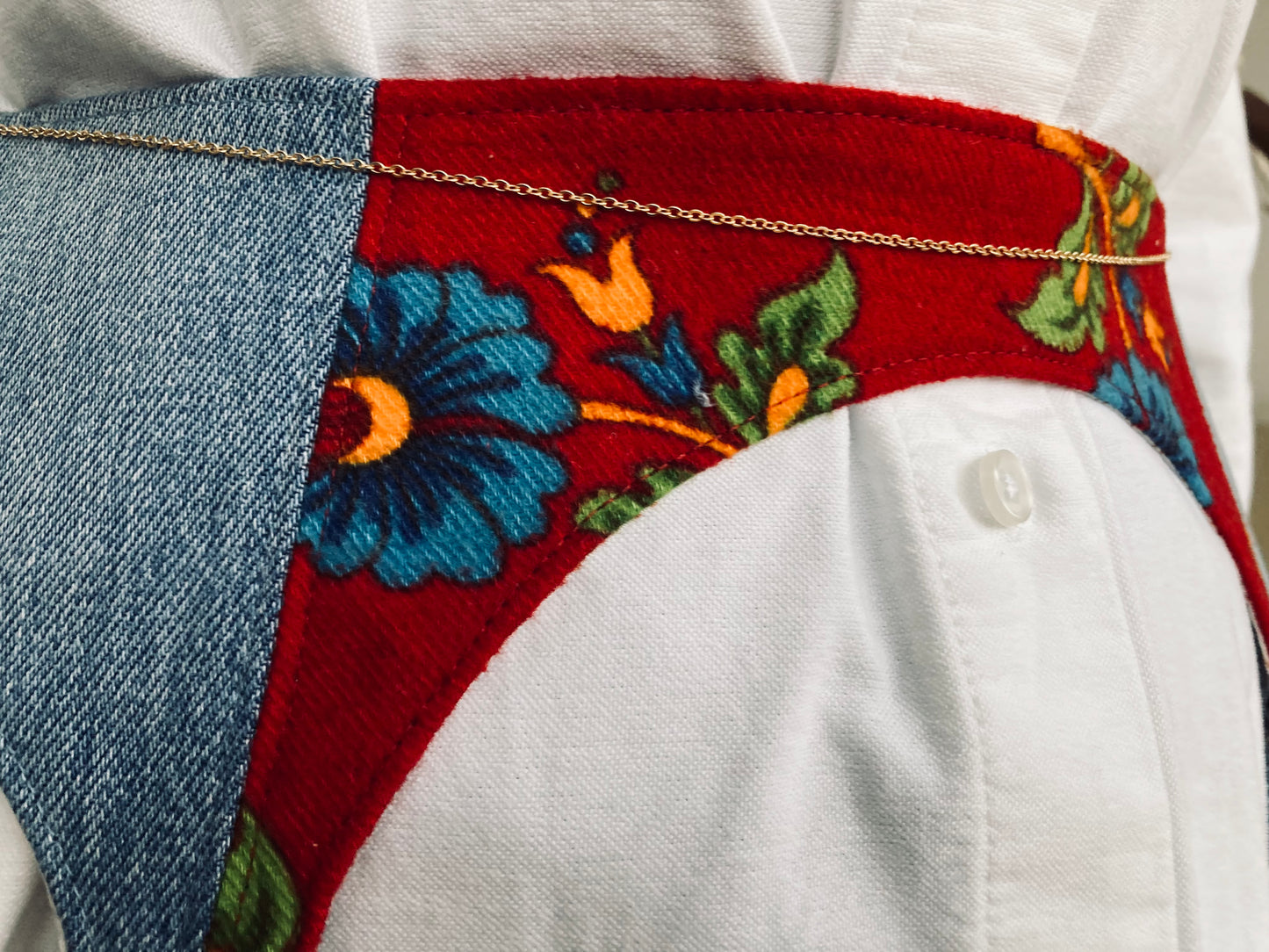 Upcycled Handcrafted Denim and Flannel Waist Belt