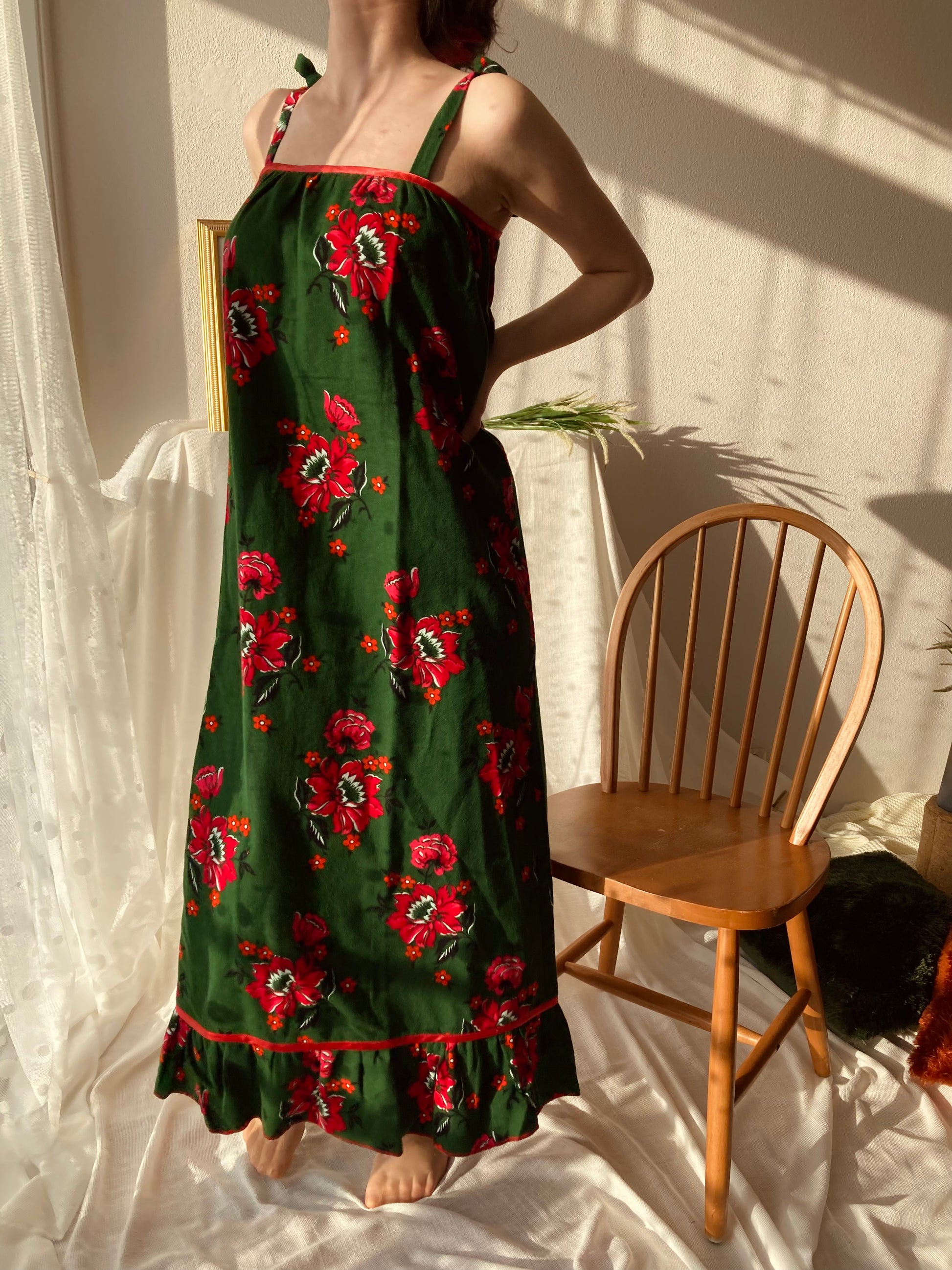 Green Floral Bohemian Dress