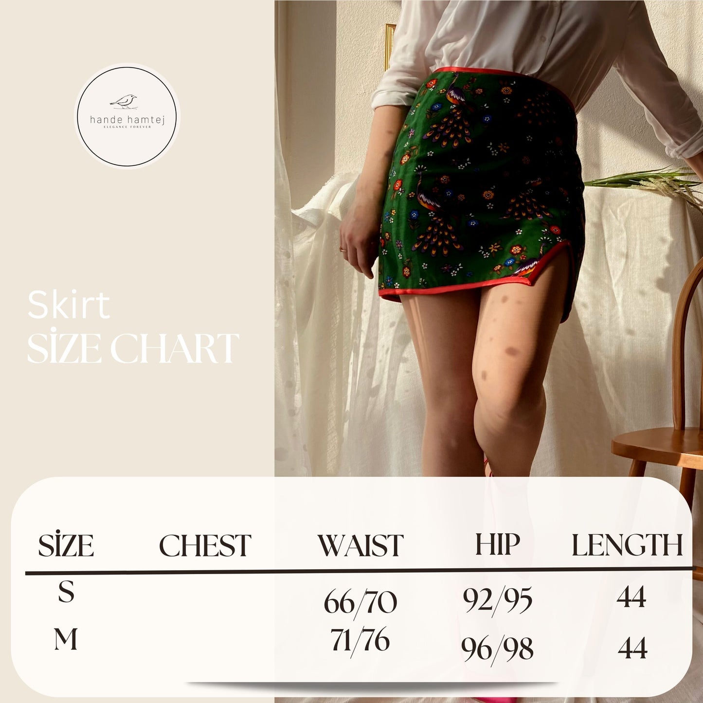 Green Mini Skirt Size Chart