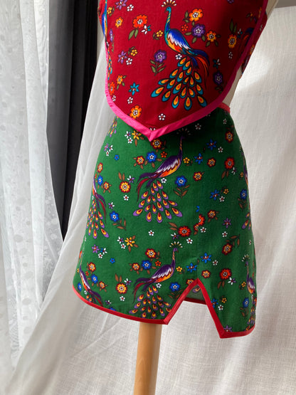 Floral and Peacock Retro Skirt