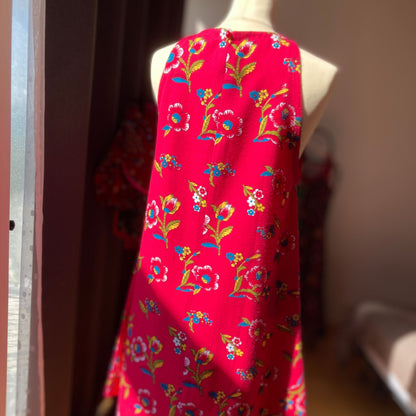 Retro  Fushsia Mini Dress