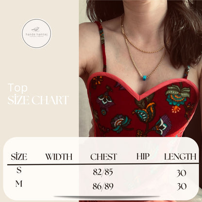 Heart Shaped Red Top Size Chart